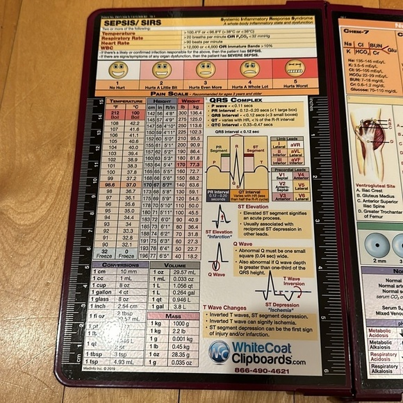 White Coat Clipboard Nursing Edition in Wine Color - Picture 4 of 12